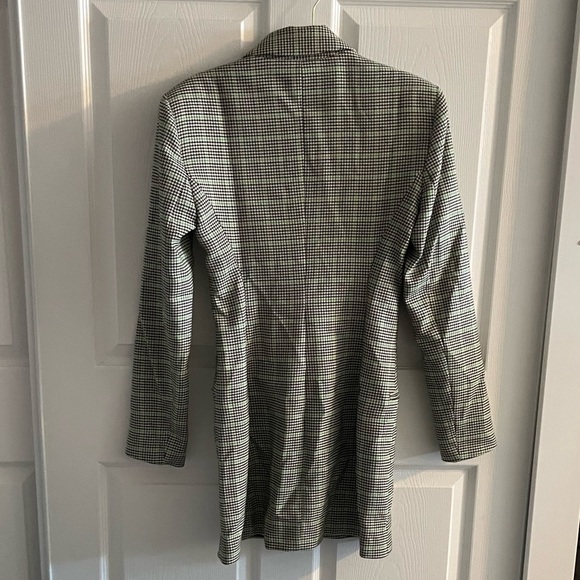 ZARA LONG SLEEVE PLAID BLAZER DRESS - Picture 7 of 8